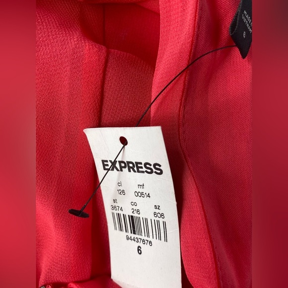 Express NWT Vibrant Coral Pink/red Dress - Picture 4 of 8